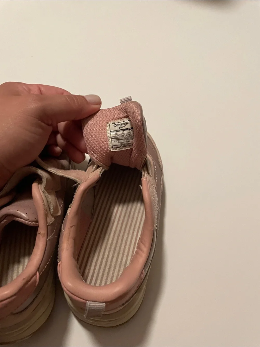 OSHKOSH Toddler Girl Size 10 Pink Purple Athletic Sneakers Hook-and-Loop Strap